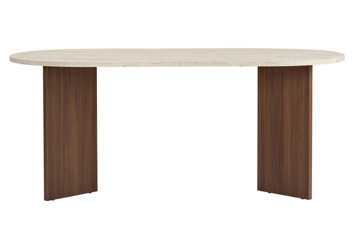 Nordure Mesa de Comedor Sablin en Travertino y Nogal Milán Nordure Mesa de Comedor Sablin en Travertino y Nogal Milán